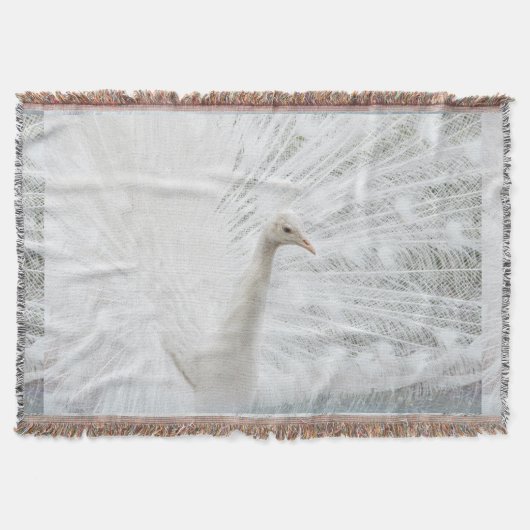 Witte Peacock mooie veren Deken (Voorkant)
