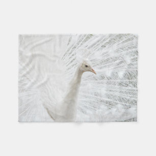 Witte Peacock mooie veren Fleece Deken