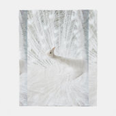 Witte Peacock mooie veren Fleece Deken (Voorkant)