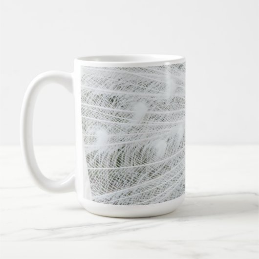 Witte Peacock mooie veren Latte Mok (Links)