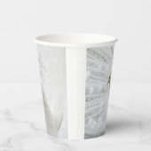 Witte Peacock mooie veren Papieren Bekers (Rechts)