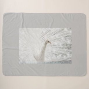 Witte Peacock mooie veren Sherpa Deken