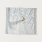 Witte Peacock mooie veren Wandkleed (Voorkant (horizontaal))