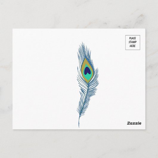 Witte Peahen Briefkaart (Achterkant)