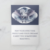Witte Pegasus Maanverlichte Vleugels Hemelse Droom Kaart (Binnen)