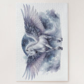 Witte Pegasus Maanverlichte Vleugels Hemelse Droom Legpuzzel (Verticaal)