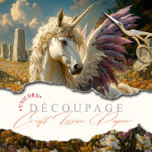 Witte Pegasus met Paarse vleugels Fantasy Mythisch Tissuepapier