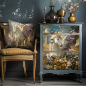 Witte Pegasus met Paarse vleugels Fantasy Mythisch Tissuepapier