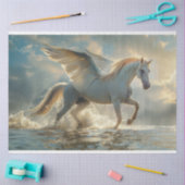 Witte Pegasus Paard Decoupage Tissuepapier (Craft)