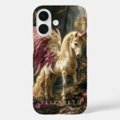 Witte Pegasus Pink Wings Sprookjeskasteel Paard Case-Mate iPhone Case (Achterkant)