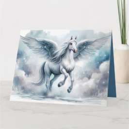 Witte Pegasus Vleugels Zachte Blauwe Lucht Droomla Kaart