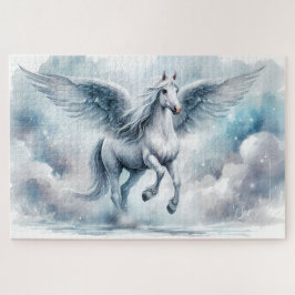 Witte Pegasus Vleugels Zachte Blauwe Lucht Droomla Legpuzzel