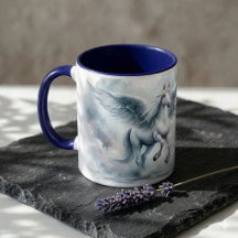 Witte Pegasus Vleugels Zachte Blauwe Lucht Droomla