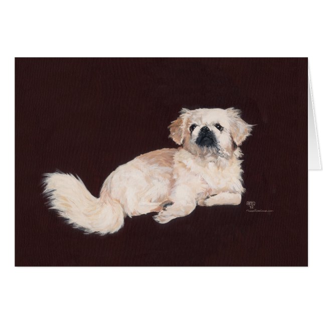 Witte Pekingees Hond (Voorkant Horizontaal)