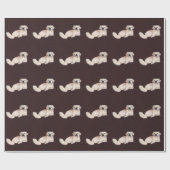 Witte Pekingees Hond Cadeaupapier (Vlak)