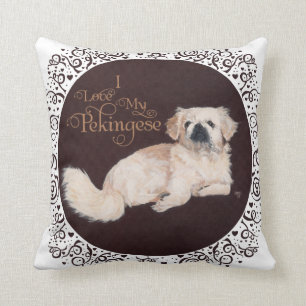 Witte Pekingees Hond Kussen