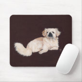 Witte Pekingees Hond Muismat (Met muis)