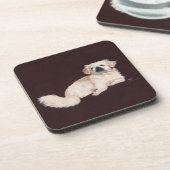 Witte Pekingees Hond Onderzetter (Linkerzijde)