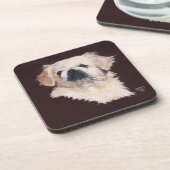 Witte Pekingees Hond Onderzetter (Linkerzijde)