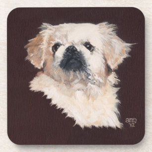 Witte Pekingees Hond Onderzetter
