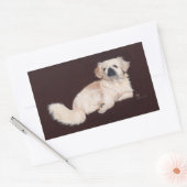 Witte Pekingees Hond Rechthoekige Sticker (Envelop)