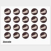 Witte Pekingees Hond Ronde Sticker (Vel)
