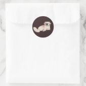 Witte Pekingees Hond Ronde Sticker (Tas)