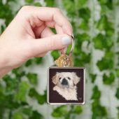 Witte Pekingees Hond Sleutelhanger (Hand)