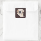 Witte Pekingees Hond Vierkante Sticker (Tas)