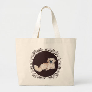 Witte Pekingees Hondentassen Grote Tote Bag