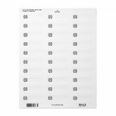 Witte Pekingees met Viooltjes Etiket (Full Sheet)