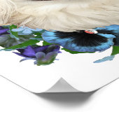 Witte Pekingees met Viooltjes Poster (Hoek)