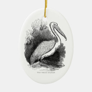 -witte pelicaan keramisch ornament