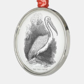 -witte pelicaan metalen ornament (Links)
