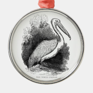 -witte pelicaan metalen ornament