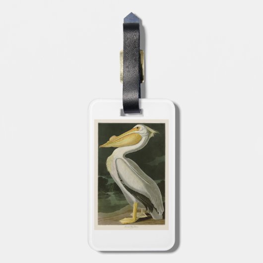 Witte Pelican John James Audubon Birds of America Bagagelabel (Achterkant verticaal)
