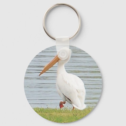 witte pelikaan langs de kust sleutelhanger (Voorkant)