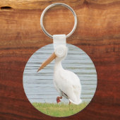 witte pelikaan langs de kust sleutelhanger (Voorkant)