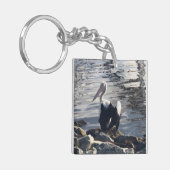 Witte Pelikaan Sleutelhanger (Voorkant Links)