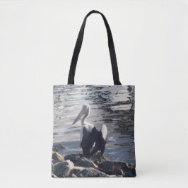 Witte Pelikaan Tote Bag