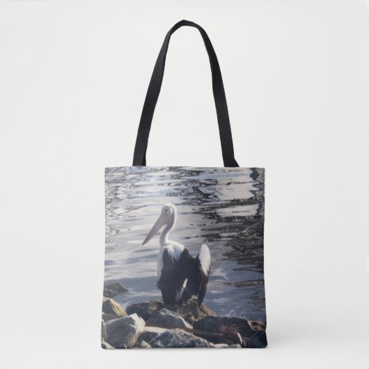 Witte Pelikaan Tote Bag (Voorkant)