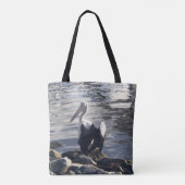 Witte Pelikaan Tote Bag (Achterkant)