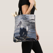 Witte Pelikaan Tote Bag (Dichtbij)