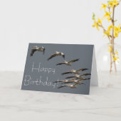 Witte Pelikaan Vogels Wildlife Animal Happy Birthd Kaart (Gele Bloem)