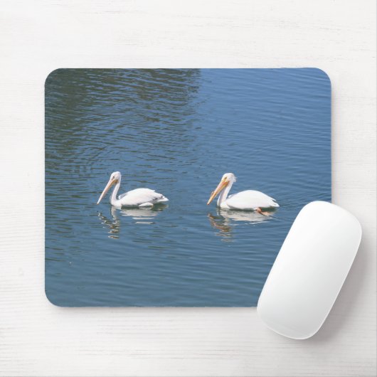 witte pelikanen mousepad muismat (Met muis)