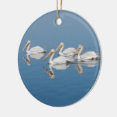 Witte pelikanen op Barr Lake Keramisch Ornament (Links)
