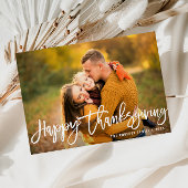 Witte penseel met de hand geschreven script Thanks Feestdagenkaart