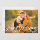 Witte penseel met de hand geschreven script Thanks Feestdagenkaart (Voorkant)