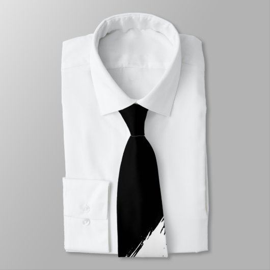 Witte penseel Modern Zwarte Achtergrond Stropdas (Gebonden)