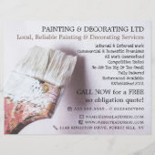 Witte penseel, schilder en decorator Adverteren Flyer (Voorkant)